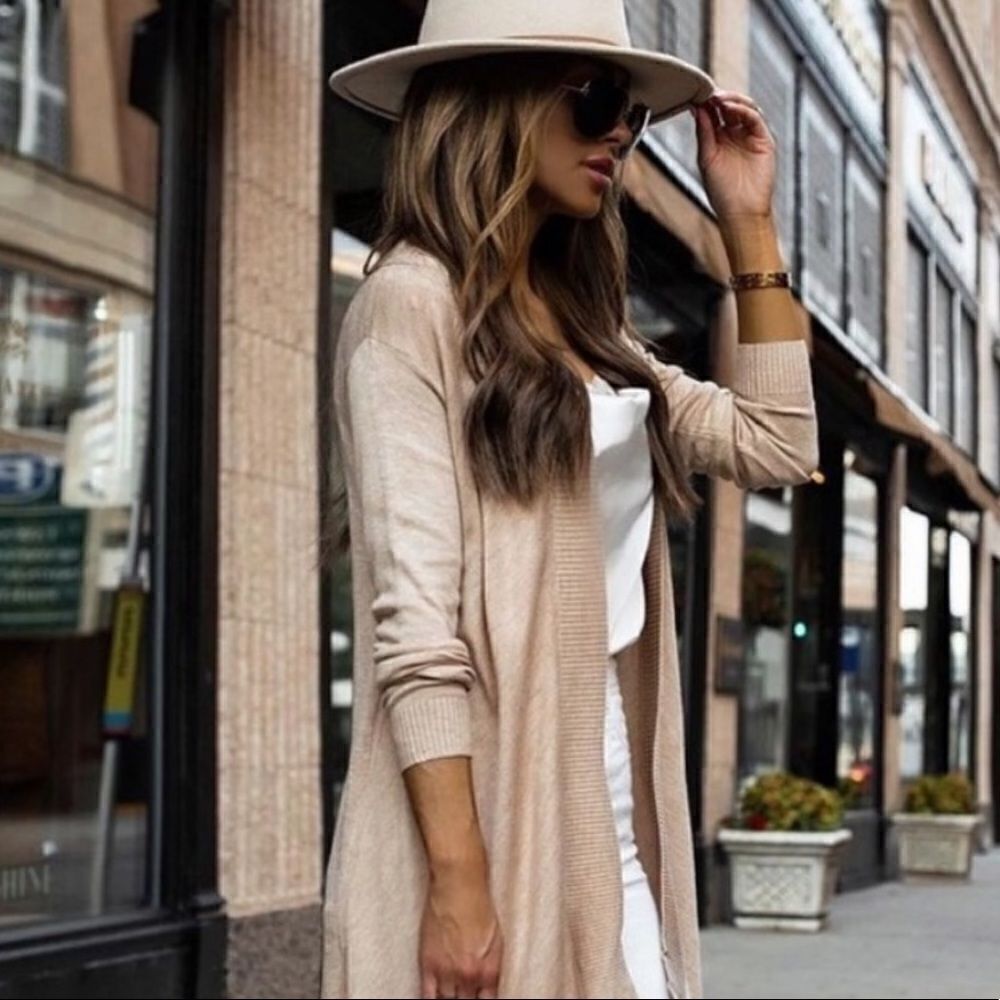 Tan cardigan